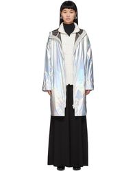 Army by Yves Salomon Silver Down Iridescent Removable Insert Coat - Blue