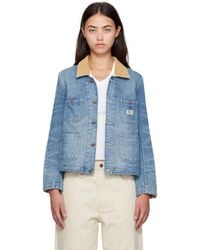 R13 - Cropped Denim Chore Jacket - Lyst