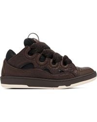 Lanvin - Curb Dino-Effect Leather Sneakers - Lyst