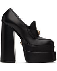 Versace - Chaussures à talon bottier aevitas noires à plateforme - Lyst