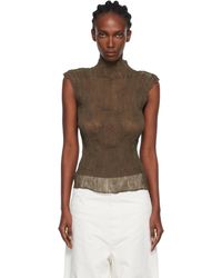 Issey Miyake Light Leak Chiffon Twist Top in Blue | Lyst