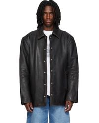 Alexander Wang - Snap Front Leather Jacket - Lyst
