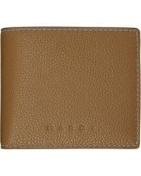 Marni - Khaki Contrast Stitching Leather Bifold Wallet - Lyst