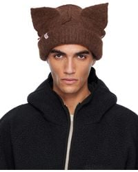 Charles Jeffrey - Bonnet Épais Brun En Alpaga À Appliqués À Oreille - Lyst