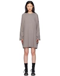 MM6 by Maison Martin Margiela - Taupe Dropped Shoulder Minidress - Lyst