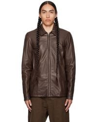 Rick Owens - Brown Brad Leather Jacket - Lyst