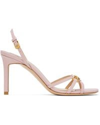 Tom Ford - Pink Stamped Lizard Whitney Heeled Sandals - Lyst