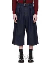 Dries Van Noten - Pleated Denim Shorts - Lyst