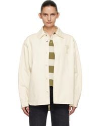 Ami Paris - Off- Cotton Knitted 'Ami De Coeur' Overshirt - Lyst