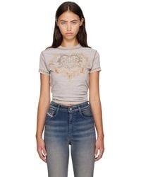 DIESEL - Rhinestones & Burnout Effect Jersey T-Shirt - Lyst