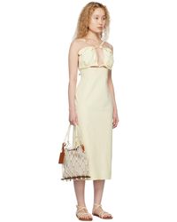 【関税＆送料込み】Jacquemus 'La Robe Agave' White Sleevele Jacquemus - Agave White Midi Dress