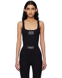 Versace - Rib Tank Top With Embroidery Patch - Lyst
