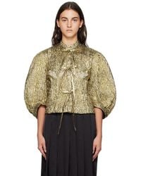 Simone Rocha - Gold Fitted Jacket - Lyst