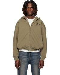 Rhude - Khaki Classique Zip Up Hoodie - Lyst