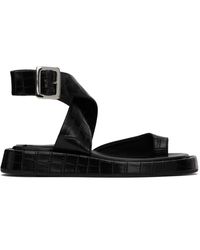 Gia Borghini - Giaborghini Black Roxanne Croc Sandals - Lyst