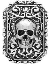 Alexander McQueen Silver Brass Skull Brooch - Metallic