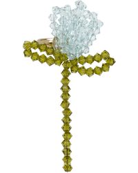 Simone Rocha - Khaki Cluster Crystal Flower Single Ear Cuff - Lyst