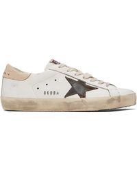 Golden Goose - Off-white & Brown Super-star Sneakers - Lyst