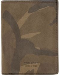 Tom Ford - Khaki Camo Nubuck Folding Card Holder - Lyst