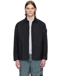 Stone Island - ブラック Supima Cotton Canvas Non-Aqueous Dyeing オーバーシャツ - Lyst