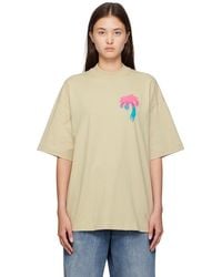 Palm Angels - I Love Pa Loose Fit T-shirt In Beige/multicolour - Lyst