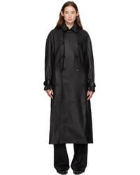 Ann Demeulemeester - Ansa Double-Breasted Leather Trench Coat - Lyst