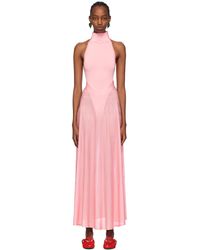 Alaïa - Pink Shiny Maxi Dress - Lyst