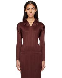Pleats Please Issey Miyake - Burgundy Monthly Colors October Top - Lyst