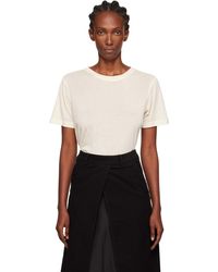 GIA STUDIOS - T-Shirt Camille Blanc Cassé - Lyst