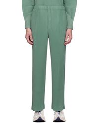 Homme Plissé Issey Miyake - Homme Plissé Issey Miyake Green Monthly Color August Trousers - Lyst