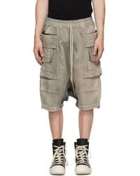 Rick Owens - Tan Tower Creatch Cargo Pods Shorts - Lyst