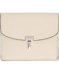 TOTEME - Off- T-Lock Grained-Leather Card Holder - Lyst