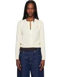 Maison Kitsuné - Off- Baby Fox Merino Regular Cardigan - Lyst