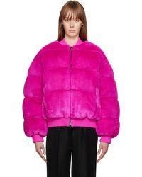 Tom Ford - Pink Puffy Faux-fur Down Bomber Jacket - Lyst