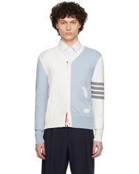 Thom Browne - Off- & Feather High V-Neck Cardigan - Lyst