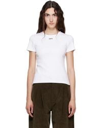 Off-White c/o Virgil Abloh - 'Off' Stamp Rib Fitted T-Shirt - Lyst