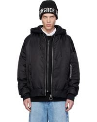 Versace Jeans Couture - ブラック ロゴ ダウン ボンバージャケット - Lyst