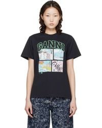 Ganni - Basic Cotton Jersey Bear Comic Teddy T-Shirt - Lyst