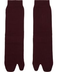 Maison Margiela - Burgundy Tabi Socks - Lyst