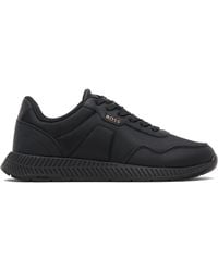 BOSS - Textured Upper Low-Top Sneakers - Lyst