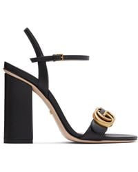 Gucci Leather Heeled Sandals - Black