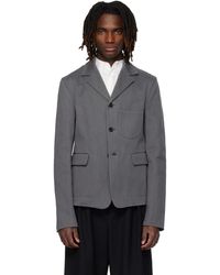 Rier - Notched Lapel Denim Blazer - Lyst
