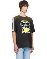 【DIESEL】T-Roxt-Stripe Black T-Roxt-Stripe T-shirt by Diesel on Sale