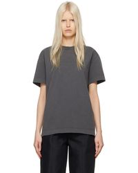 Alexander Wang - T-shirt gris à logo gaufré - Lyst