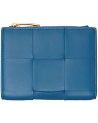 Bottega Veneta - Blue Small Cassette Bi-fold Wallet - Lyst