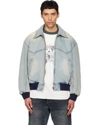 we11done - Western Harrington Denim Jacket - Lyst