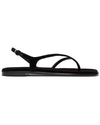 The Row Black Constance Flat Sandals
