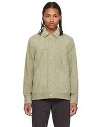 PS by Paul Smith - Green Button Leather Jacket - Lyst