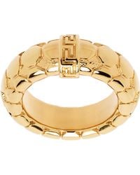 Versace - Bague À Motif Greca Et À Motif De Peau De Serpent - Lyst