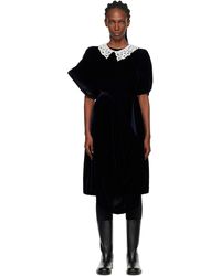 Junya Watanabe - Robe Midi Bleu Marine À Manches Asymétriques - Lyst